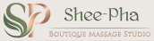 SP - Shee-Pha boutique massage studio logo representing calm and private wellness experience